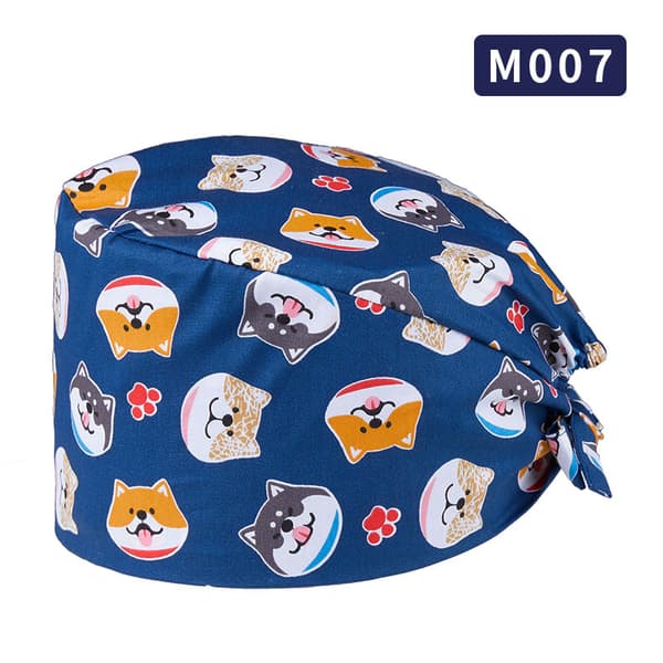 4 stk. Bouffant Scrub Cap, pustende justerbare arbeidshetter, Uni