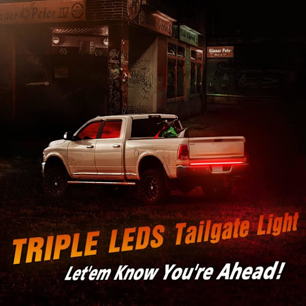 LED Bagagerumslysstang Trippel Række 60 Tommer Baglygte Stang til Pickup Trailer SUV RV Van Fuld Funktion Rød Brems Hvid