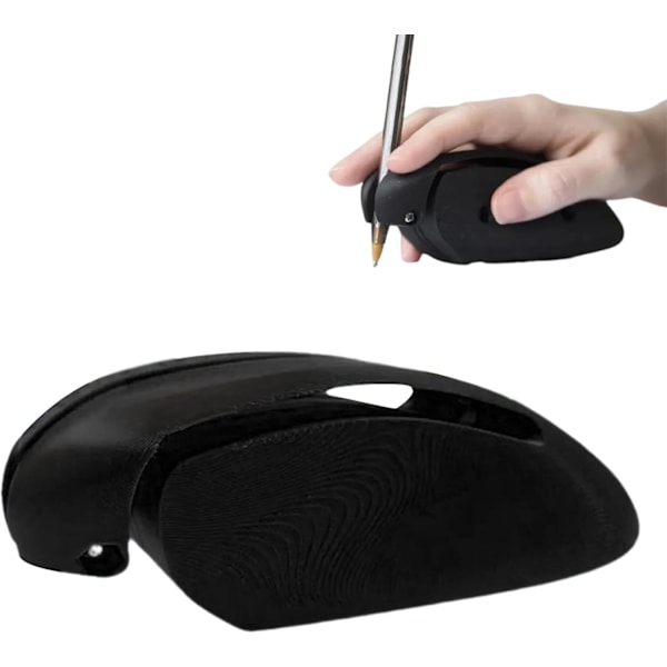 Hjelpemiddel for skriving og tegning - Blyantgrep og pennholder for Parkinson, tremor, leddgikt, svak hånd for å forbedre Black