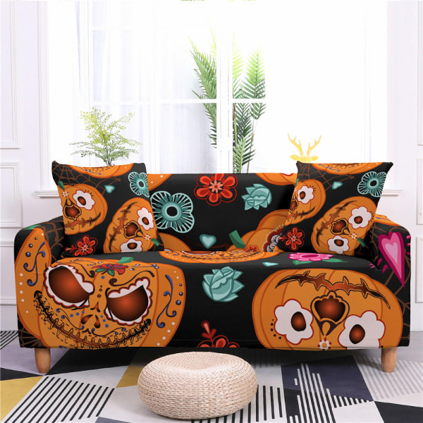 Printed cover - Halloween Pumpkin Stretch Non-Slip Couch Slipcovers fo