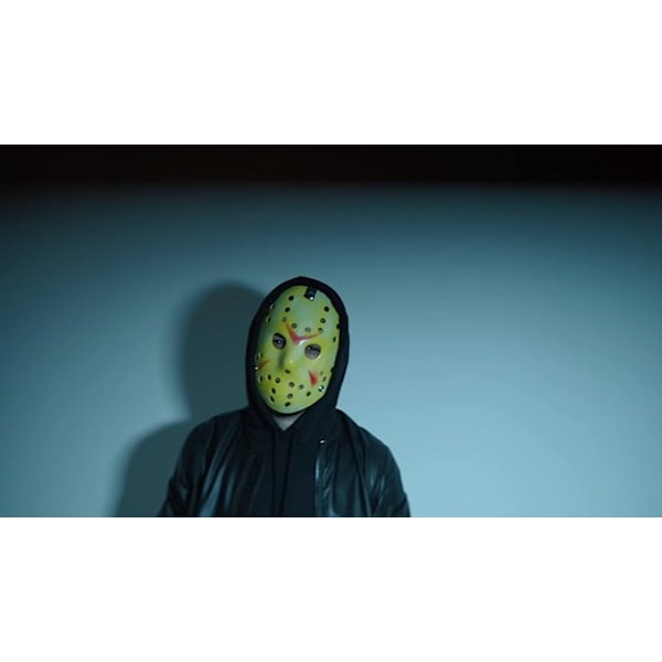Gul skräck Jason mask Vuxna skräckmask Hockey Halloween Hacker Maskerad Läskig Herr Dam