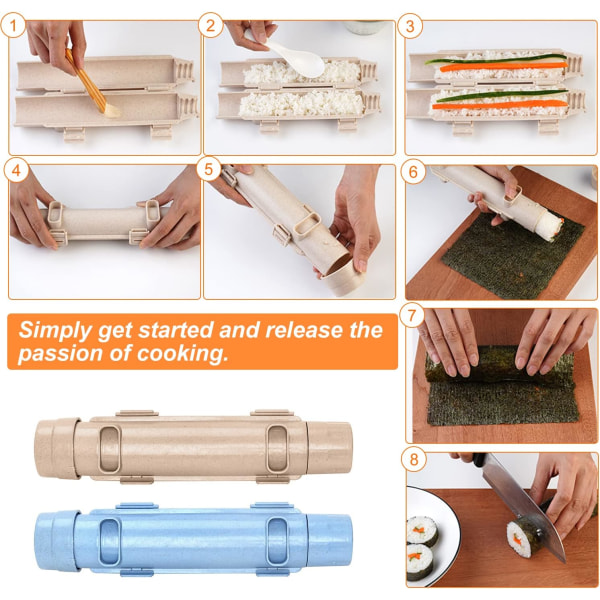 2 stk Sushi-apparat, Sushi Bazooka Sushi-maskin, Egnet for