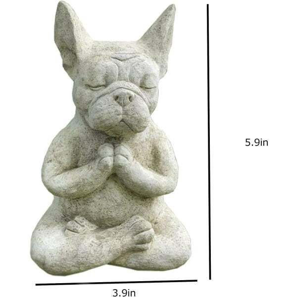 Meditasjon Bulldog Dekorasjon Statue Hage Yard Dekorasjon Resin
