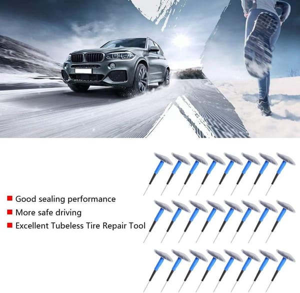 4mm 24stk Universal Tubeless Dekk Punktering Reparasjon Sopp for Ca