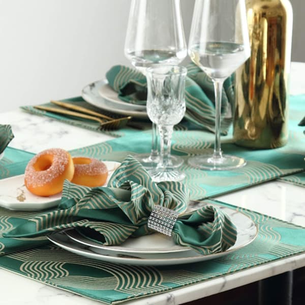 Sølv 100 stk Rhinestone Serviettringer - Sølv Rhinestone Serviett