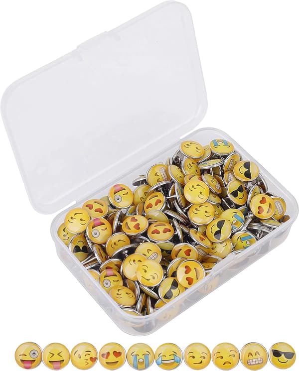 Dekorativa tryckstift 200 stycken söta multi-emojis tryckstift för