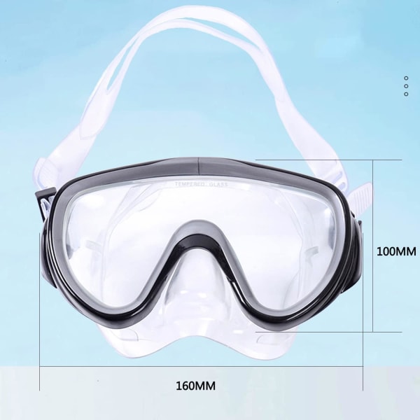 Snorkelmask för vuxna, Snorkelmask med näsa, PVC-material, Ant