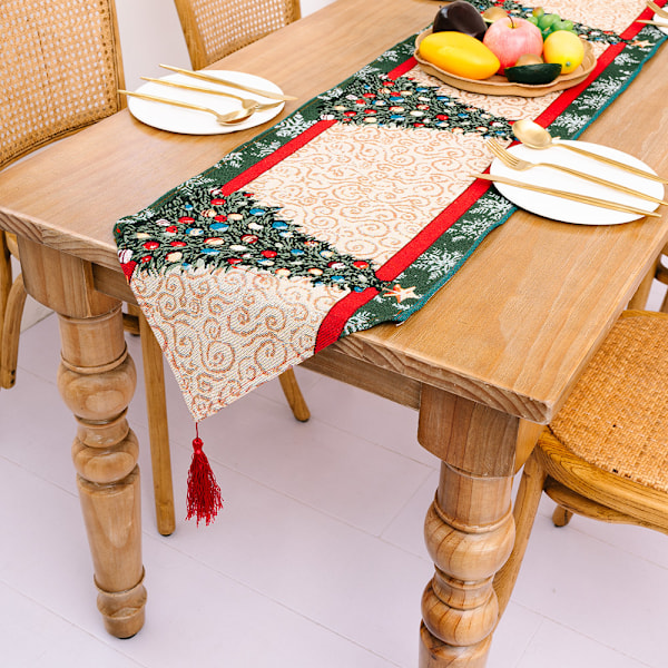 Christmas Table Runner, 1 Piece of Festive Christmas Tablecloth Decoration Christmas Dinner Table De