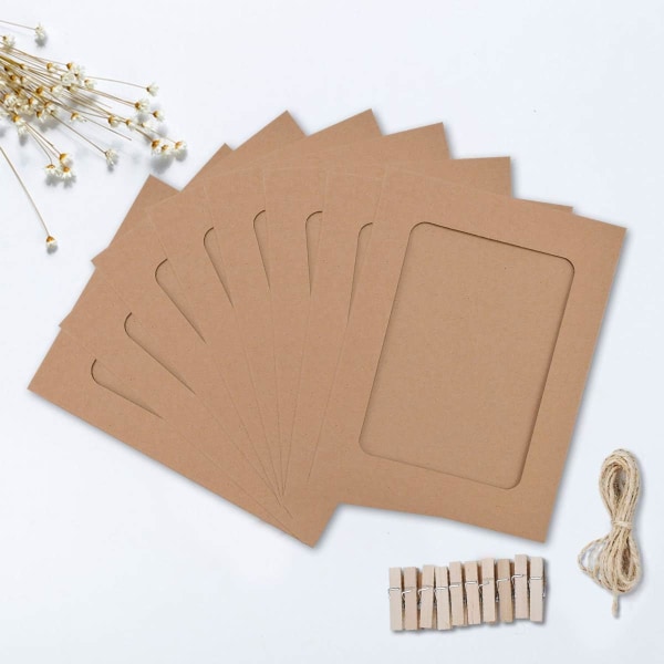 9x9.5 Kraft Paper Photo Frame Photo Paper Frames 10 DIY Cardboard