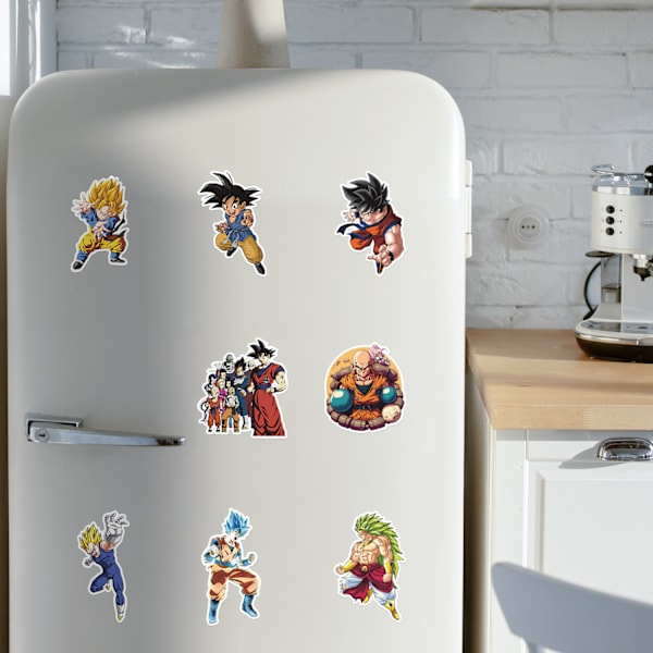 50 kappaleen pakkaus Dragonball Z -jääkaappimagneetteja - virallinen tuote
