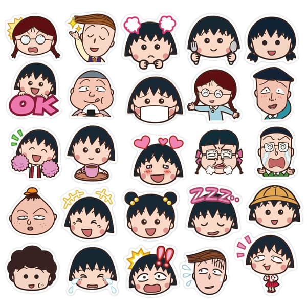 50 stk Chibi Maruko-chan klistremerker
