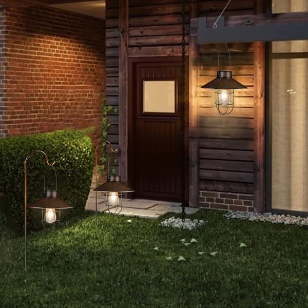 Solcellelykt Utendørs Hengelampe Metall Solcellelampe (Brushed Copper)