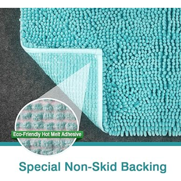 Chenille Mikrofiber Shag Skridsikker Bademåtte 35X60cm, Maskinvaskbar