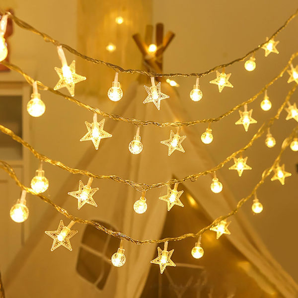 (A)Julgransljus 20ft 40 LED Fe-ljus USB-drivna Vattentäta Inomhus Utomhus Julgransljus Sovrumsfest