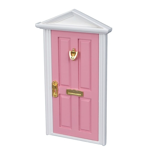 Mini puinen ovi, 1:12 nukkekodin miniatyyri puinen ovi, minihuonekalut