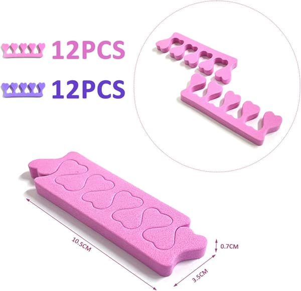 24 st Peach Heart Toe Divider Bomull Finger Divider Bomull, Finger Separator Toe Divider, Nail an