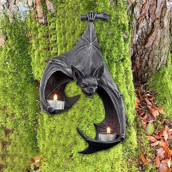 Fladdermus Vägg Tealight Sconce Ljusstake Fladdermus Hållare Väggdekor Goth