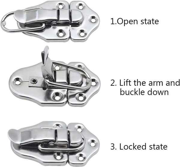 8 Toggle Clasp Latches Toggle Lock Lever Closure for Jewelry Box Gift Boxes Tool Chest Suitcase and Chest - Silver