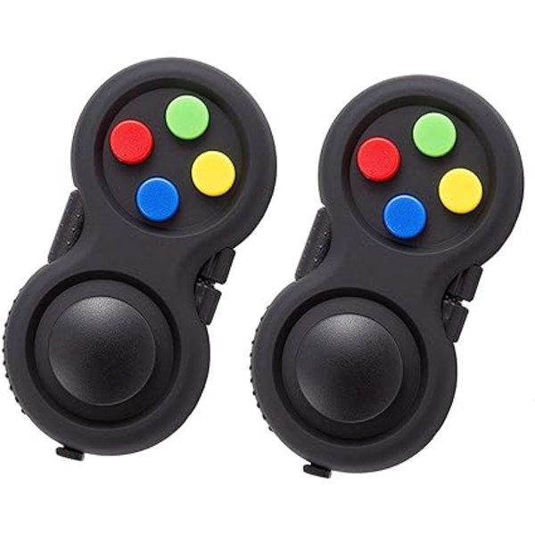 (Sort 2 stk) 8 Funktions Legetøjs Terning Controller Stress Reducer til D