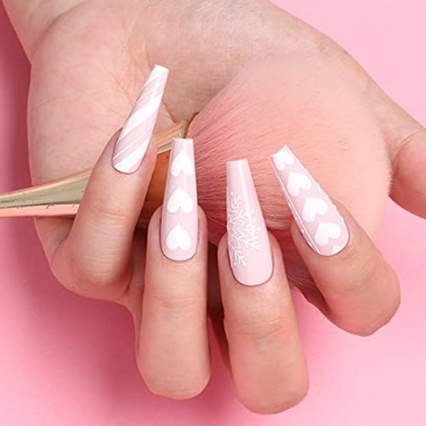 500 st Genomskinliga Kistnaglar Långa Lösnaglar Kistformade Falska Naglar Full Täckning Nagelspetsar Ballerina Akryl