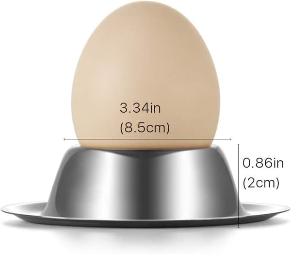 Egg Cup Holder Set of 6 Pack - Rustfritt Stål Egg Cups Plates Si