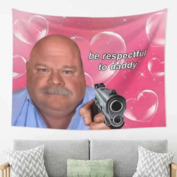 Daddy Winkle Bertram Vær Respektfull for Daddy Wow morsom Tapestry Art Veggteppe Tapestry f