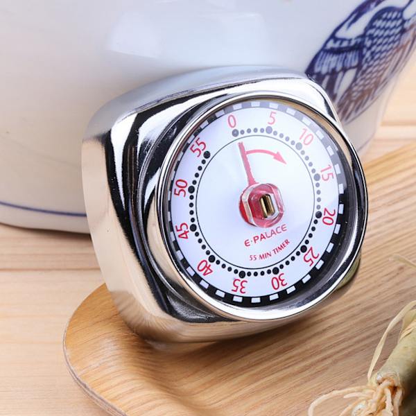 Magnetisk Retro Køkken Timer (Sliver), Klassisk Mekanisk Madlavning