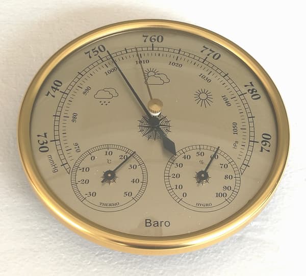 Barometer, Vejrstation med Barometer og Hygrometer Termometer, 3-i-1 Vægmontering