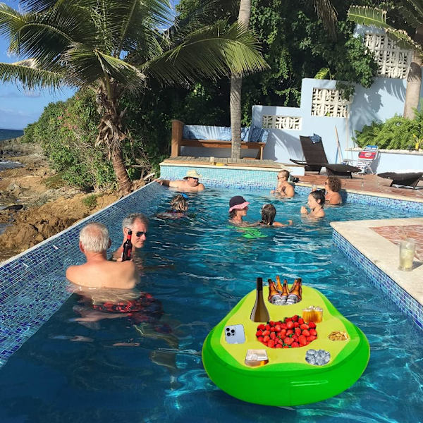 Oppustelig poolkopholder, oppustelig drikkevareholder med 8 huller, P