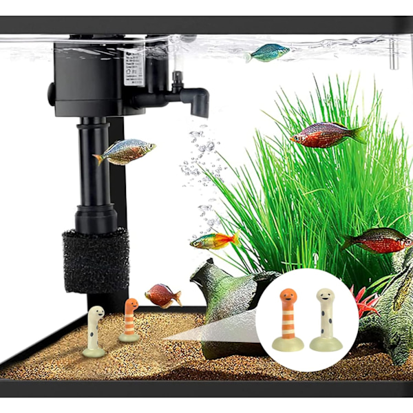 orange 2 stk. Mini Akvarie Ornamenter, Sød Harpiks Akvarium Dekoration Kreativ Nedsænket Moray Aal A