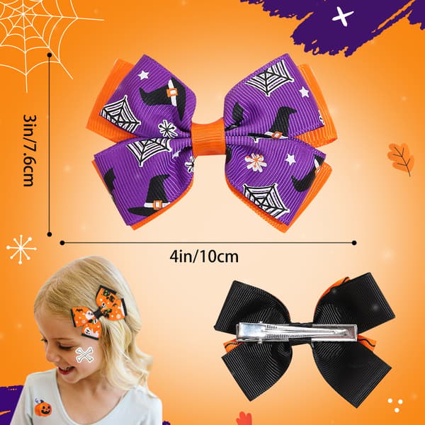 Halloween-hårtilbehør for barn, gresskarflaggermusmønsterhodeplagg