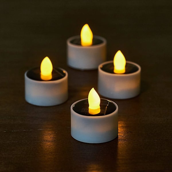 8-pak flammefri, oppladbare LED-teljus for hage, Y