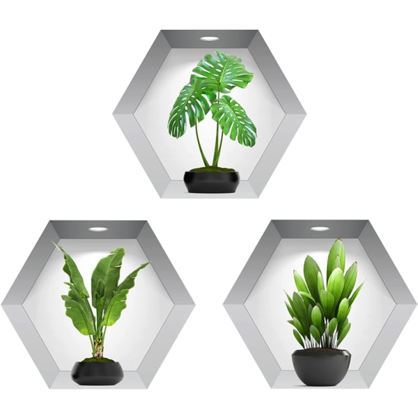 3D Plant Vægmalerier til Stuen - 3D Vase Wall Sticker - Vas