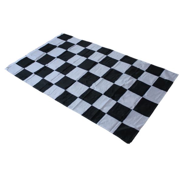 Tre 90 * 150cm 3 * 5ft sorte og hvide ternede racerflag w