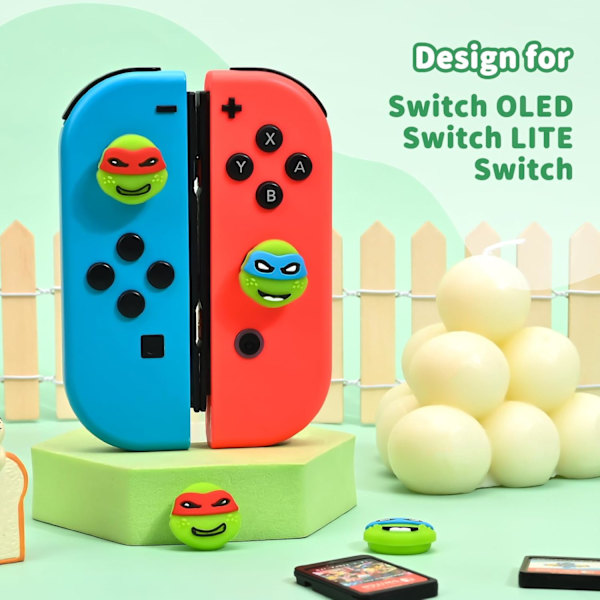 Tumgreppskåpor Design för Switch/Switch lite/Switch OLED-konsol, Mjukt Silikon Joycon A