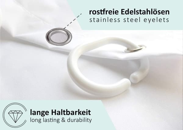 Duschdraperi 180x180 - Maskintvättbar tjock polyesterväv