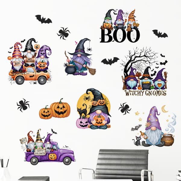 2024 Halloween Goblin Pumpkin Head Wall Sticker C