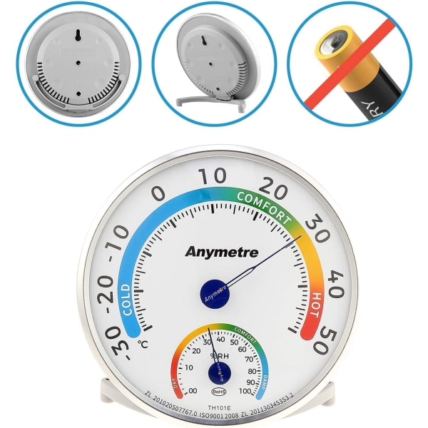 Termometer Hygrometer Analog Monitor Innendørs Utendørs Temperatur