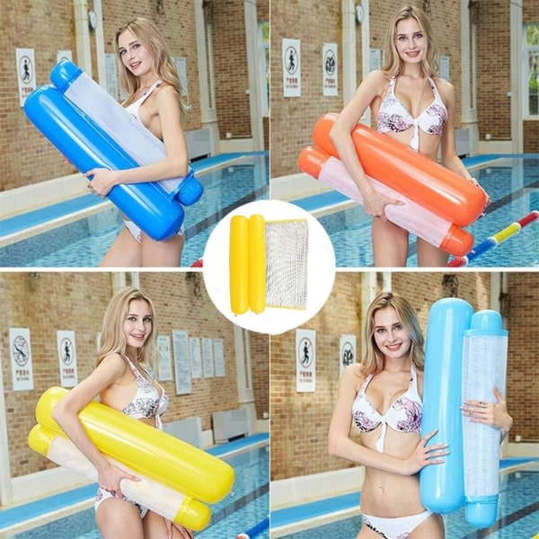 (Gul) Multifunktionell flytande hängmatta, uppblåsbar pool Float 4-i-1