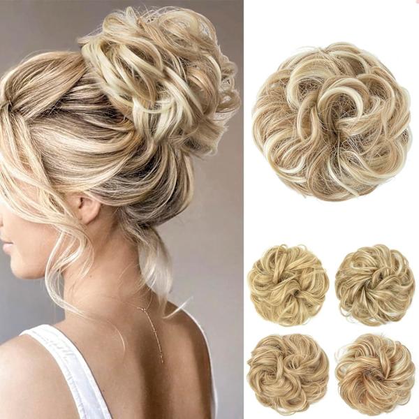 (Lika Blont) Chignon Hårpiece Stora Hårpieces Lockigt Vågigt Hår