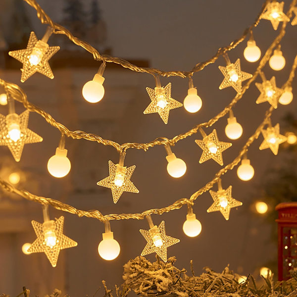 (A)Julgransljus 20ft 40 LED Fe-ljus USB-drivna Vattentäta Inomhus Utomhus Julgransljus Sovrumsfest