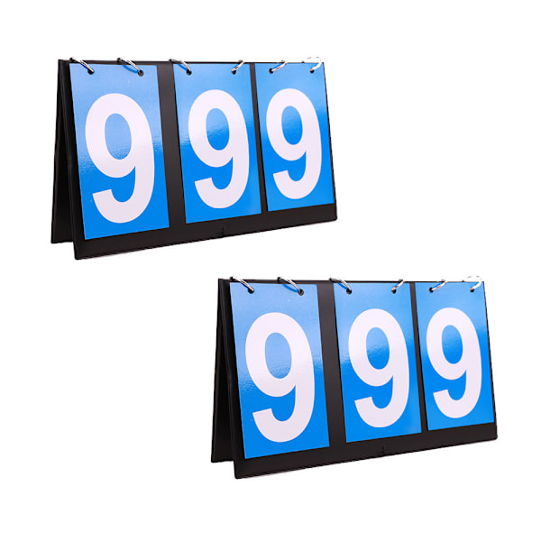 (blå 2 stycken) 3-siffrig bärbar flip digital resultattavla sport S