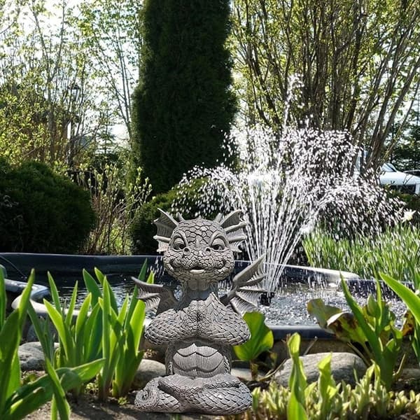 Resin Mediterende Have Drage Statue - Zen Drage Statue - Have