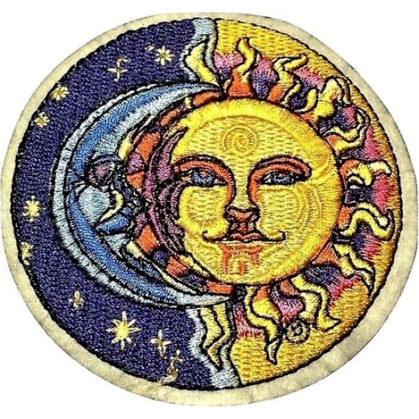 Patch brodert applikasjon sol måne og stjerner patch - strykes på