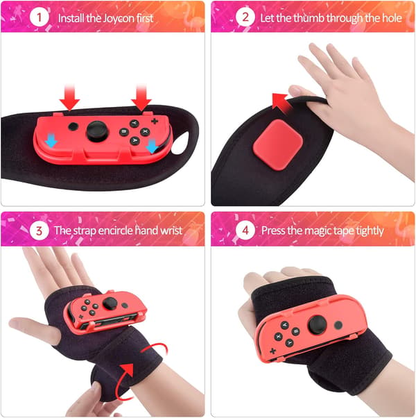 Switch Just Dance 2024 JoyCon Grip håndleddsstropp Boksedesign (Fr