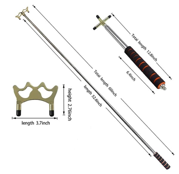 Retractable Billiard Cue Bridge - Snooker Pool Bridge Stick - Pool Table Accessories - Billiards Cue Rest with Removable Bridge Head