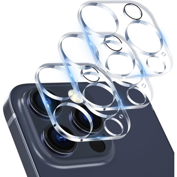 3-delers bakkameralinsebeskyttelse for iPhone 15 Pro og iPhone 1