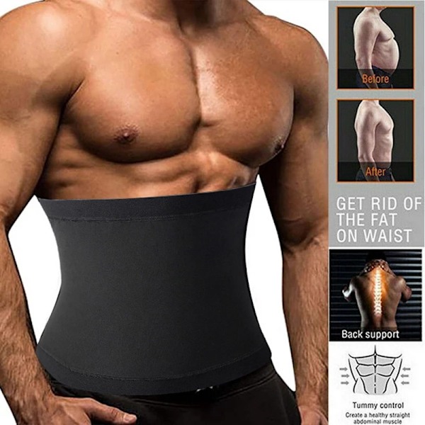 Storlek L/XL Män Mage Tränare Midja Slankande Bälte Shaper Viktkontroll Mage Korsett Buk Trimmer B