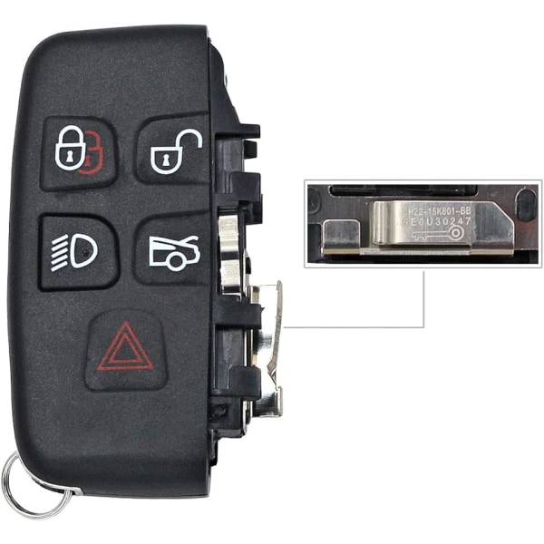 Fjernkontroll nøkkelskall 5 knapper for Land Rover Range A