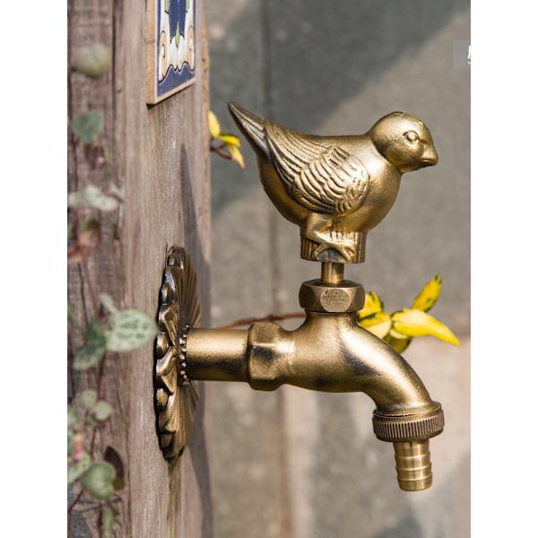 Udendørs vandhane Havehane Dyreformet vandhane Antik messing Fugle vandhane Mop/Havevanding Anima